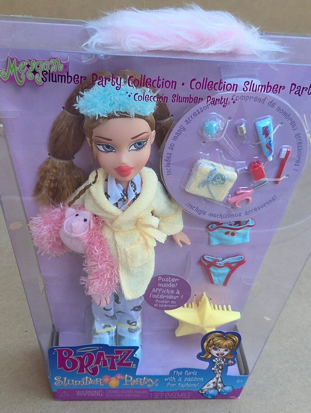 Slumber Party Doll - Pink & Yellow Sleepover Outfit✨ NIB Bratz Series 3 Slumber